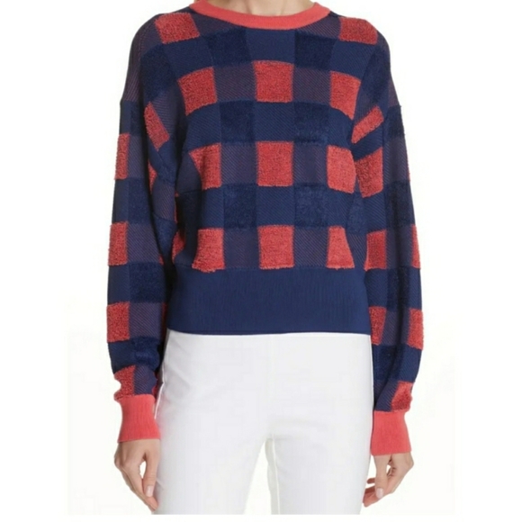 Rag & Bone Women's Ridley Pullover in Gingham Cotton Blend SZ SP - Picture 1 of 6